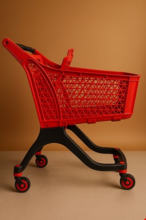 چرخ خرید فروشگاهی 100لیتری پلیمری